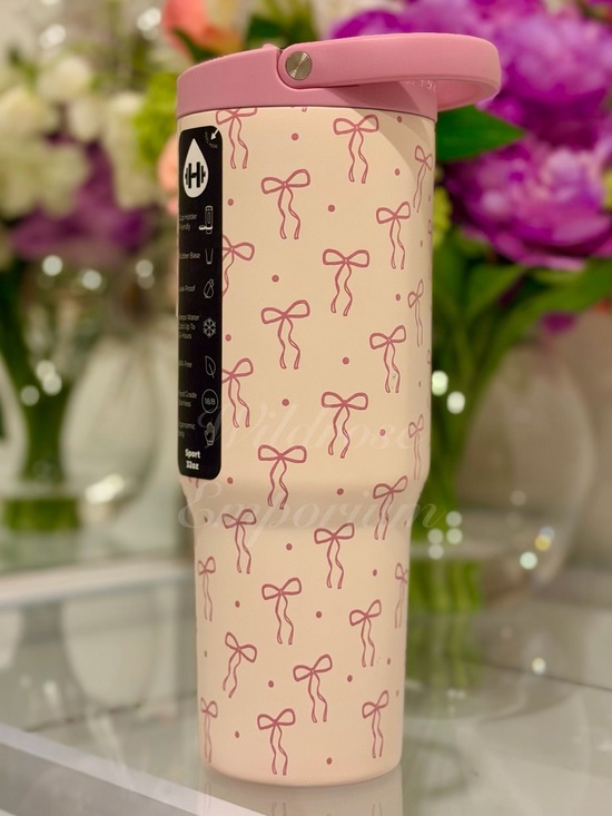 HydroJug Other - Hydrojug Pink Bows 32oz PRETTY PLEASE Sport Traveler tumbler NWT